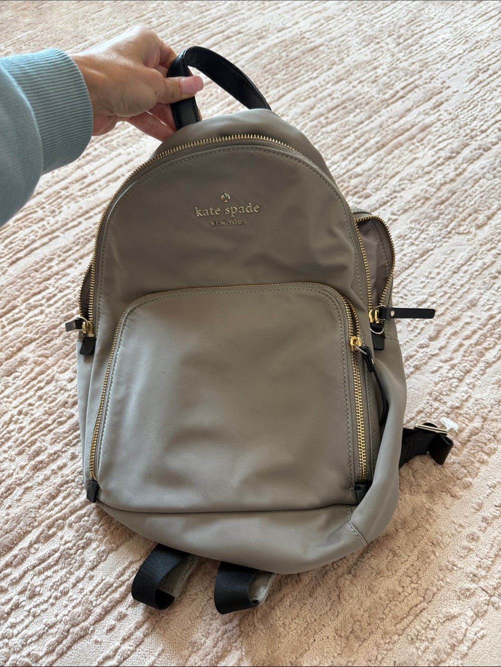 Kate Spade Gray & Black Nylon Mini Backpack